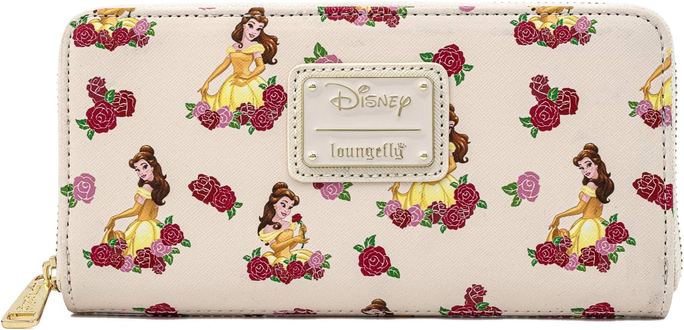 Loungefly Beauty and the Beast Belle AOP Rose Faux Leather Wallet