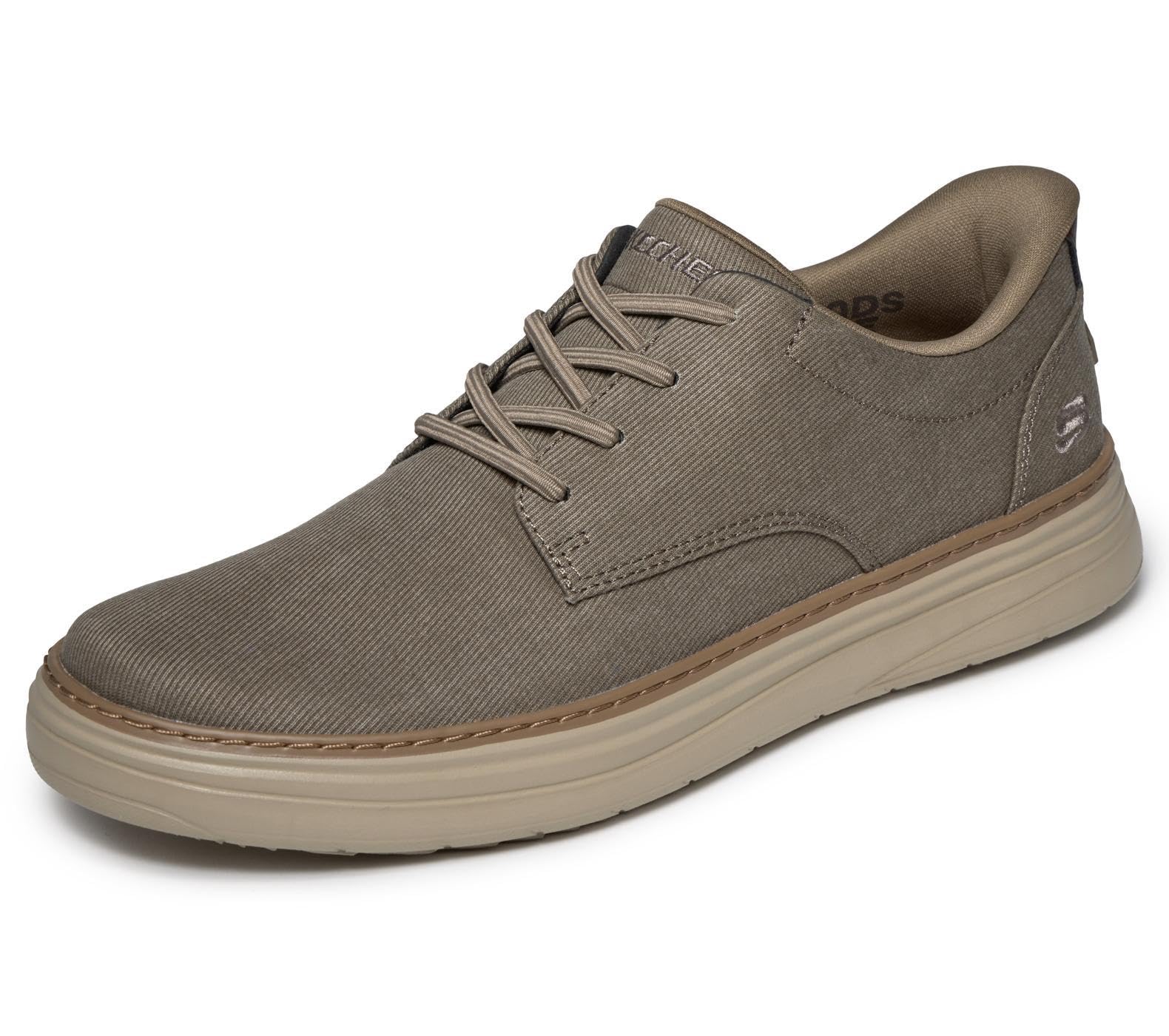 Skechers Men's Hyland Slip-in Trainers, Dark Taupe Canvas, 9.5 UK