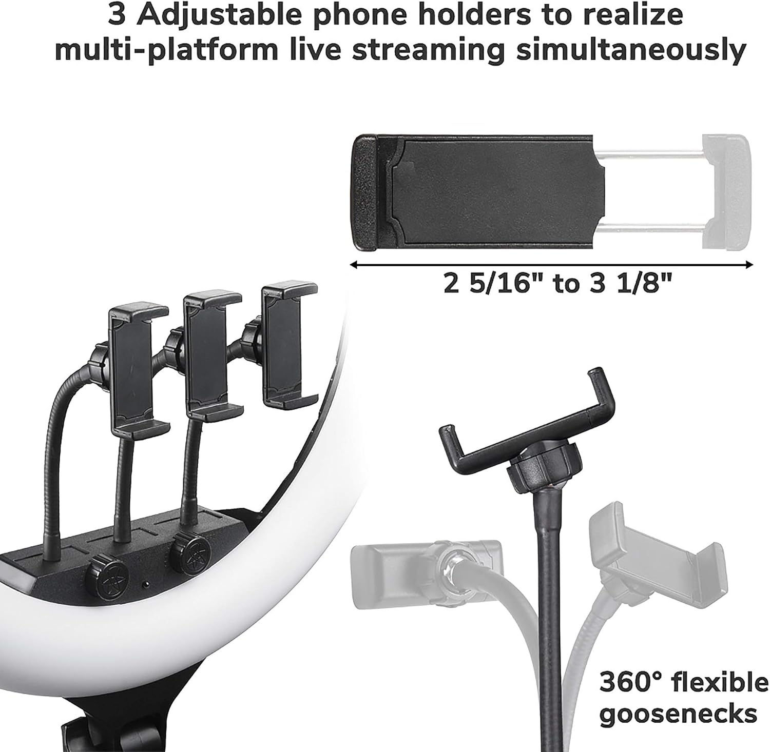 Best Deal 🛒 AW 17.3inch LED Ring Light Tripod Stand 3200-6500K 400pcs Lamp Beads with 3 Phone Holder Live Stream/Makeup/YouTube Video/TikTok Remote Control 🔥 Flash Sale AW 17.3inch LED Ring Light Tripod Stand 3200-6500K 400pcs Lamp Beads with 3 Phone Holder Live Stream/Makeup/YouTube Video/TikTok Remote Control
