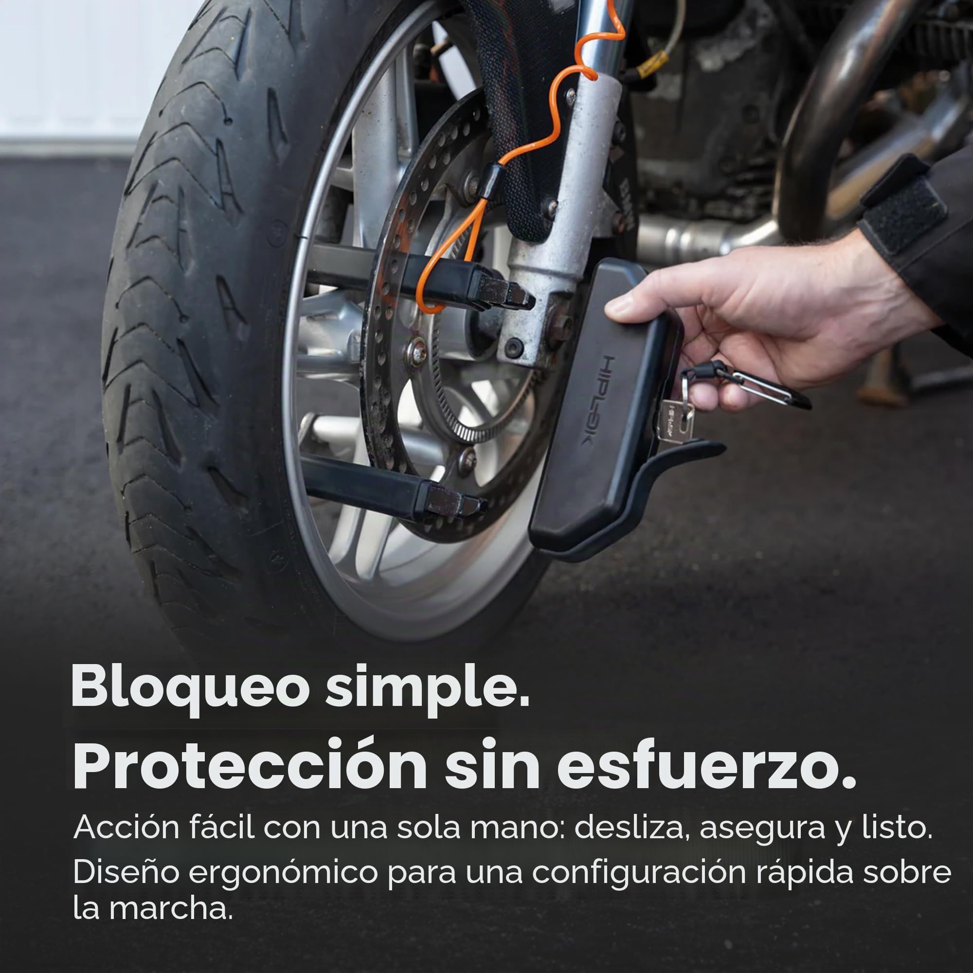 Hiplok D1000, Candado de horquilla, Unisex, ALL BLACK, Área de cierre: 15,5 cm x 9,2 cm