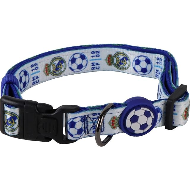 Foto 4 de 8 de Collar Real Madrid para Perro Talla S/M Escudo Oficial Bordado con Ajuste Resistente y Elegante