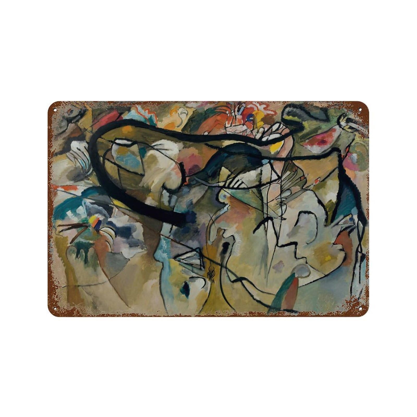 xiaoxiaoshen Wassily Kandinsky Abstract Museum of Modern Wall Decor Art Metal Tin Poster Modern Home Decor Art Home Bar Shop Decorations Vintage Sign 20x30cm