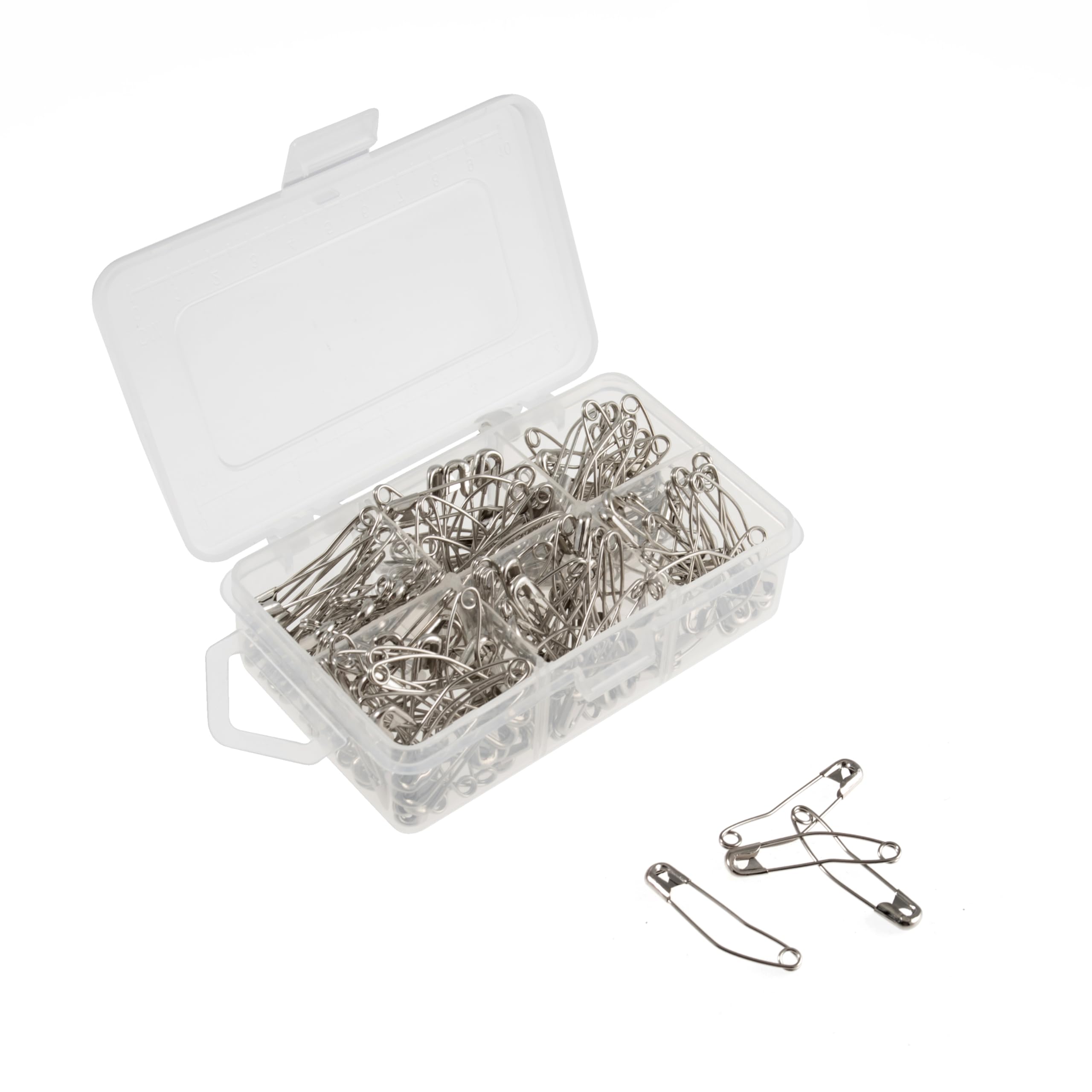 Sew Easy Silver Curved Safety Pins – 150 Pins, Size 2 (38Mm). Nickel Plated Steel, Fasteners For Sewing Basting Crafts, Rust Resistant,