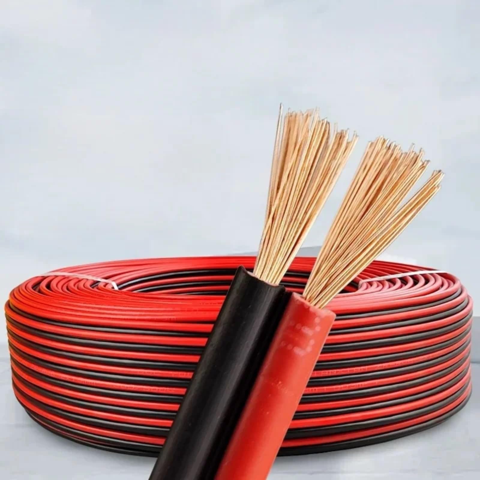 Elektrokabel 5/10 m B, 2 Leitungen, 12, 14, 16, 18, 20, 22 AWG, PVC, LED (Rot und Schwarz; 10 Meter; 16 AWG 1,0 mm²)