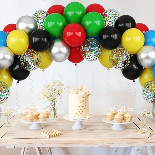 Vista 46 de Globos morados y dorados, 50 globos morados dorados y blancos de 12 pulgadas, globos morados metálicos, globos blancos y morados pastales para Negro