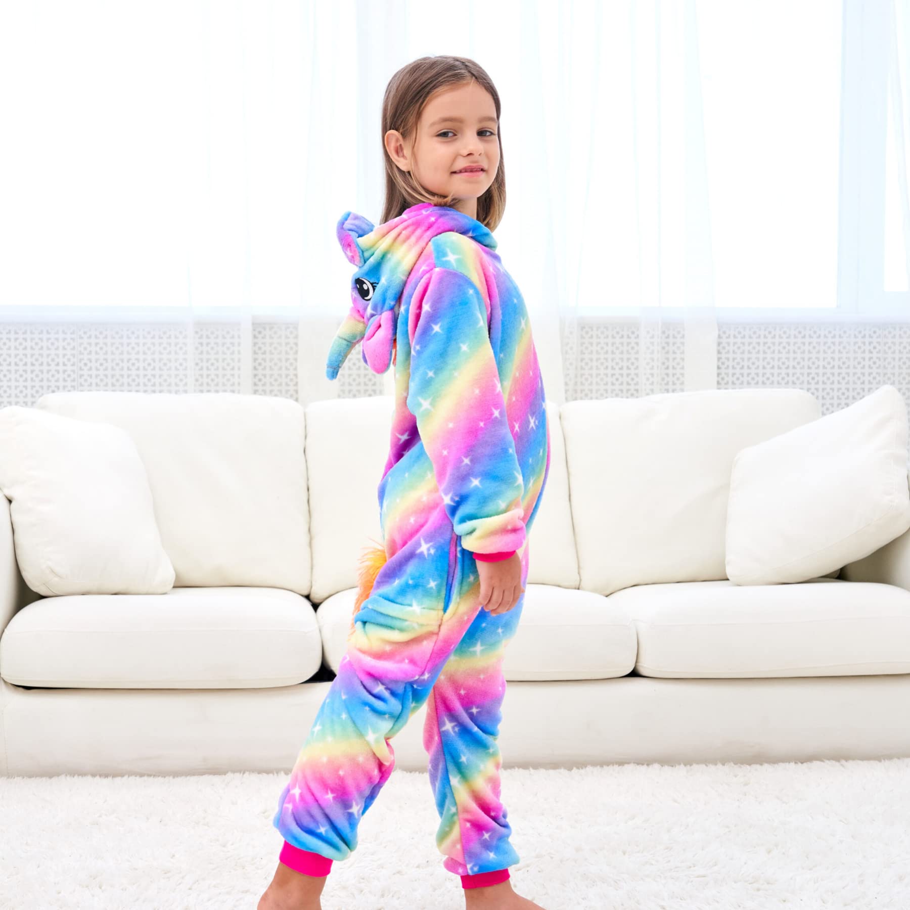 Pijama de Unicornio Suave Onesie Pijamas de Una Pieza para Niñas