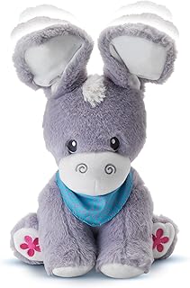KiddoLab Peek-A-Boo Donkey - Interactive Musical Toy with Moving Ears - 2 Songs, 3 Nursery Tunes - Day & Night Play Mode with Bedtime Lullabies - Soft Stuffed Animal for Kids, Toddlers Age 6 Months Up