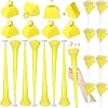 Jenaai 24 Pcs School Spirit Items Collapsible Stadium Horn Hand Clappers Metal Cowbells Team Cheering Spirit Accessories Noisemakers 24 Vuvuzela Blow Horn for Sporting Events Football PartyYellow