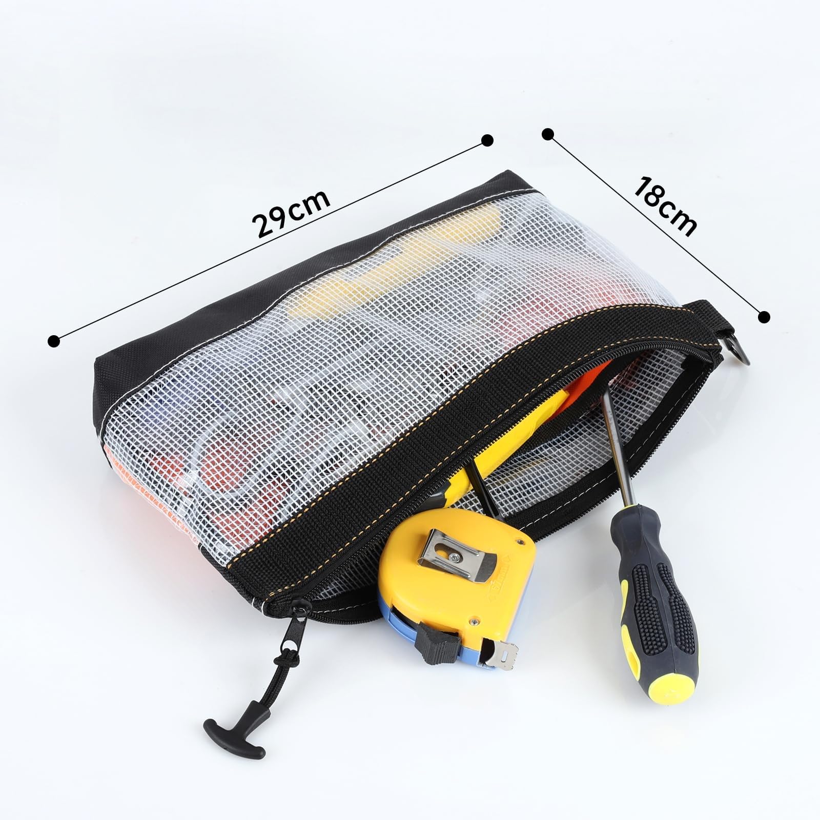 FRETONBA Pochette Zippée, 4 Pièces Sac a Outils Matériau Pvc Transparent, Rangement Outils Étanche Et Antistatique, Trousse Outils Crochet En Métal, Sacoche Outils Avec Fermeture Éclair