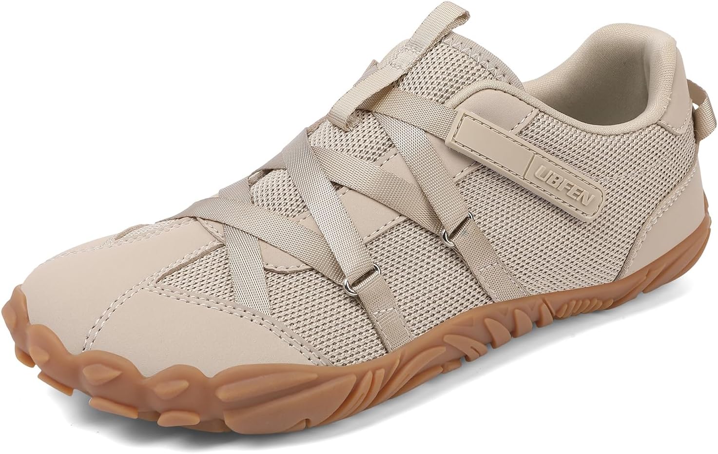 UBFEN Womens Barefoot Shoes Sneakers with Lightweight Minimalist Zero Drop for Walking Hiking Running Comfortable Casual Fashion Tennis Shoes Khaki 10.5