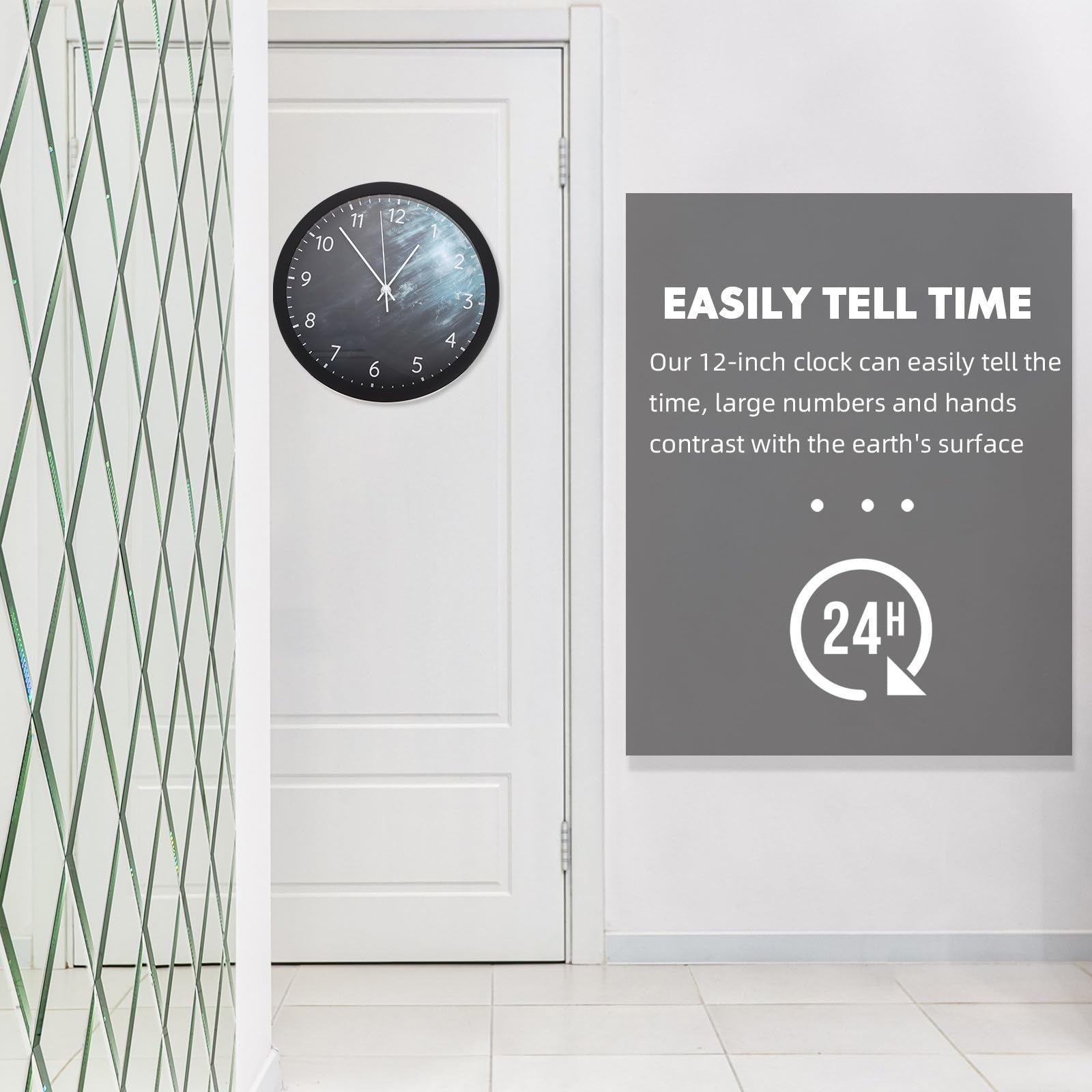 HOMSFOU Reloj de Pared Decorativo con Voz, Nocturno, Vidrio y Plástico