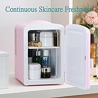 Vista 3 de Iceblue Mini Fridge, Retro 4 Liter /6 Cans Tiny Fridge, AC Plug & 12V Car Charger Small Refrigerator, Compact & Portable 4A Cooling Mini