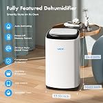 80 Pint Dehumidifier for Basement, 50 Pint DOE, Drain Hose, 5000 Sq Ft | 80 pint max, 50 pint DOE basement dehumidifier; app control, turbo mode, 8L tank, washable filter and continuous drain hose.