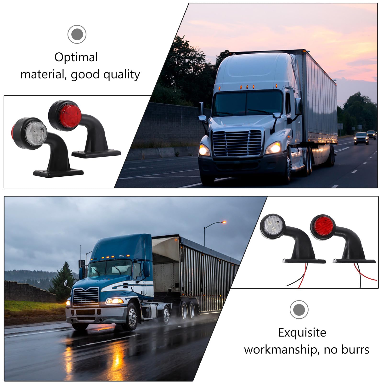 Luces Traseras LED para Camión 12Led Rojo y Intermitentes Laterales de Remolque Luz de Codo Paquete de 2 Unidades Compatibles con Modelos Generales para Señalización
