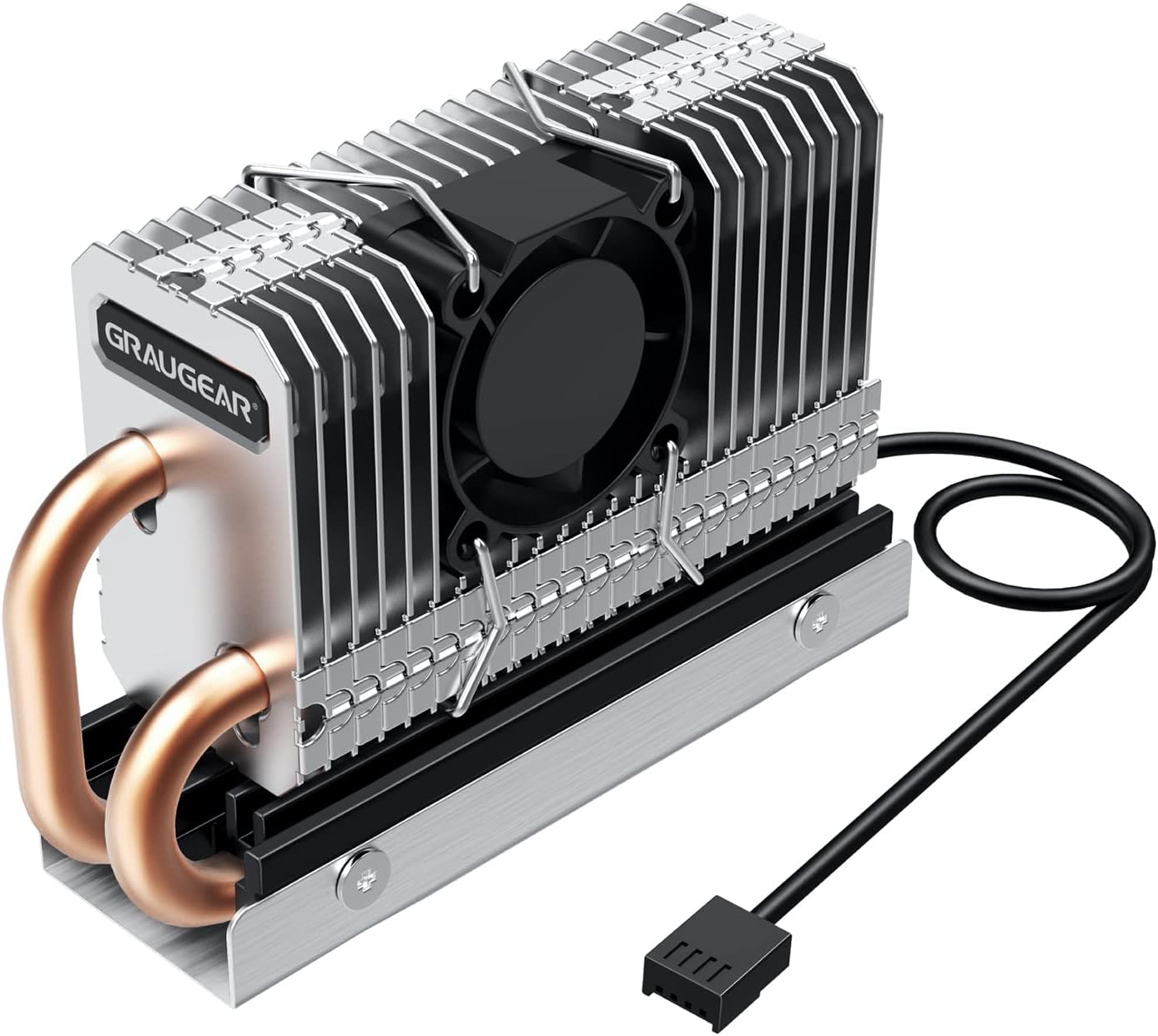 GRAUGEAR M.2 2280 SSD Heatsink Built-in PWM Cooling Fan[G-M2HP04-F]