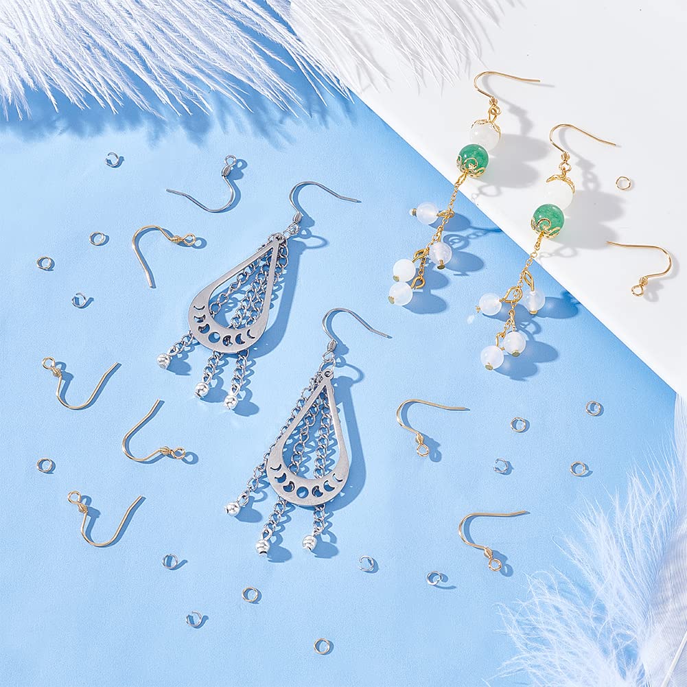 UNICRAFTALE Lot de 4 accessoires de fabrication de boucles d'oreilles - En acier inoxydable 304 - Crochets de boucles d'oreilles - Électrophorèse - Noires - Boucles d'oreilles en métal - Pour la