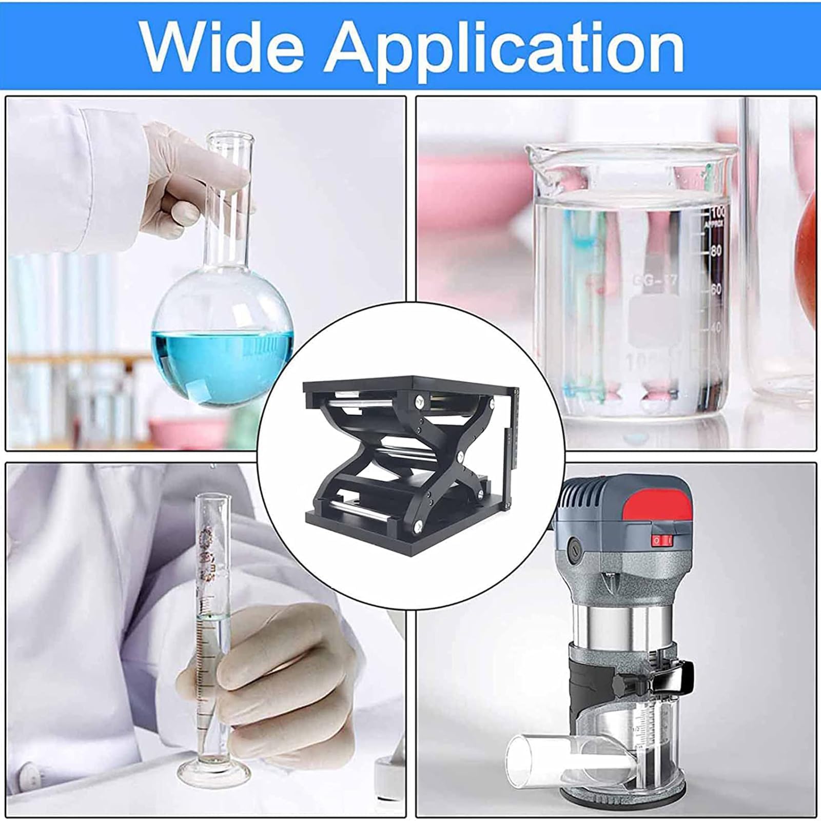 Mesa de plataforma de elevación manual, elevador óptico de gato de laboratorio con eje Z de viaje de 120 mm para producción de pantalla táctil capacitiva e instrumentos ópticos