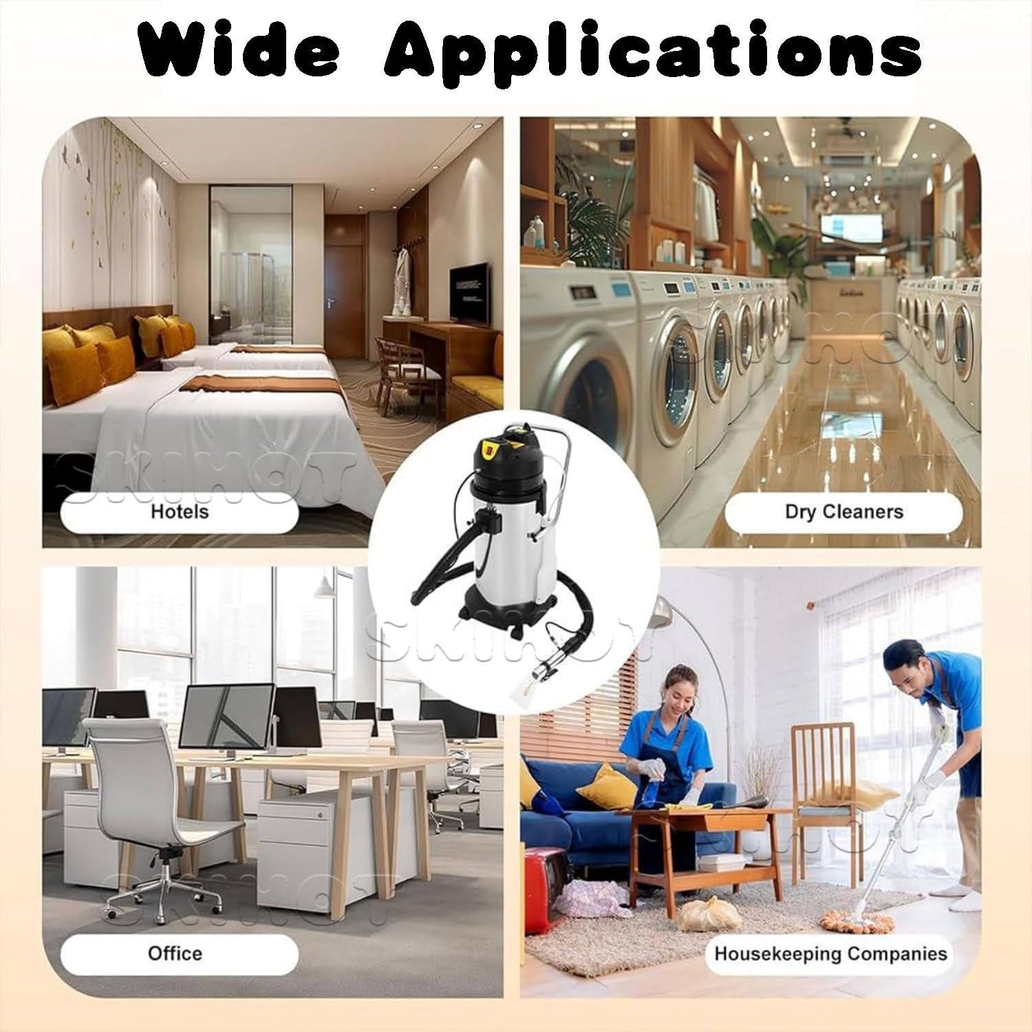 Qiang Limpiadora de Tapicería 3 en 1, Aspiradora de Agua y Polvo, Tanque Separado Limpio/Residual, Extracción Eficiente, para Hogar, Oficina, Hoteles y Espacios Comerciales 20L