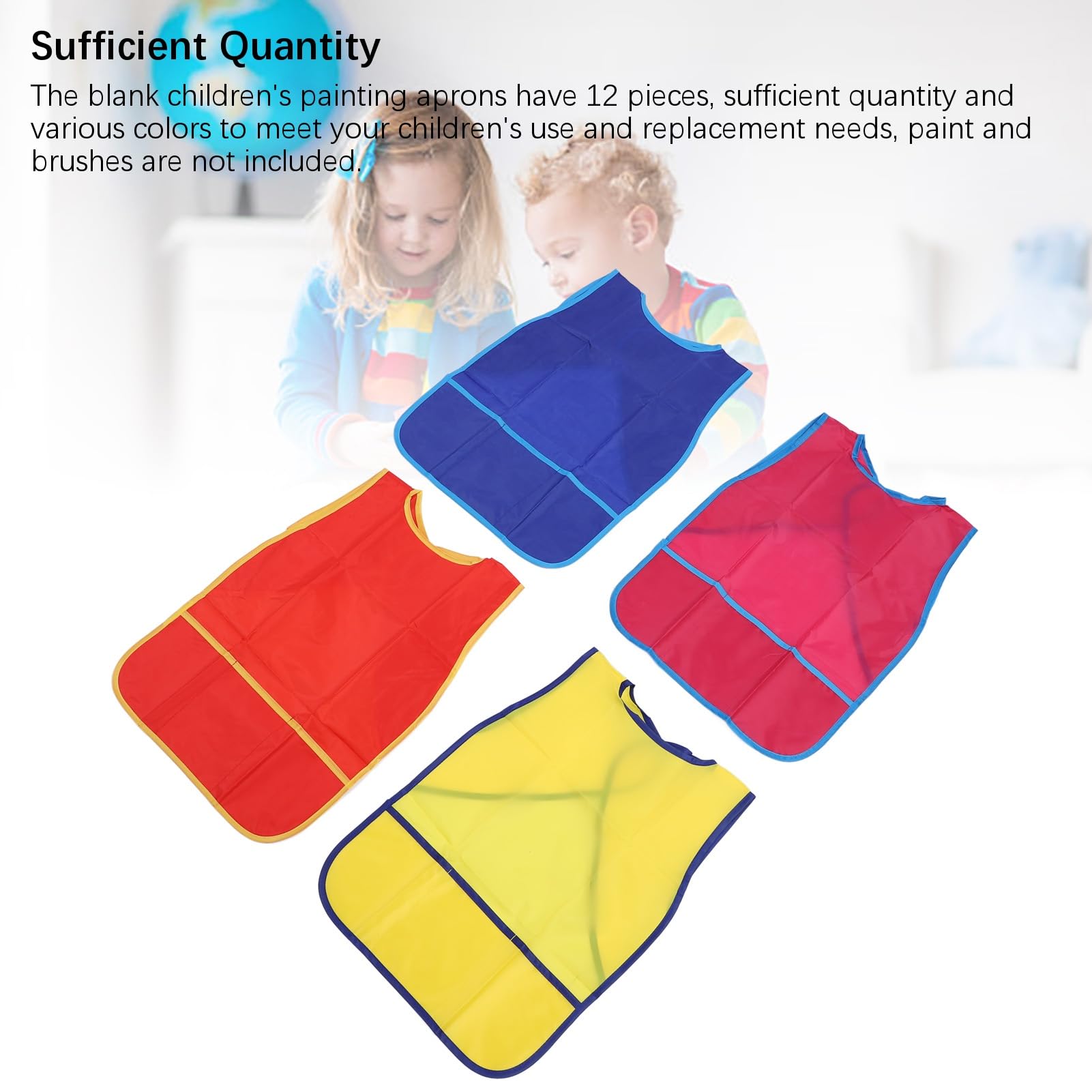 12 Pezzi Grembiuli da Arte per Bambini Grembiuli da Pittura in Nylon Senza Maniche Sigillato Indumenti Protettivi Artigianali con Tasca Frontale per Bambini Piccoli Attività di