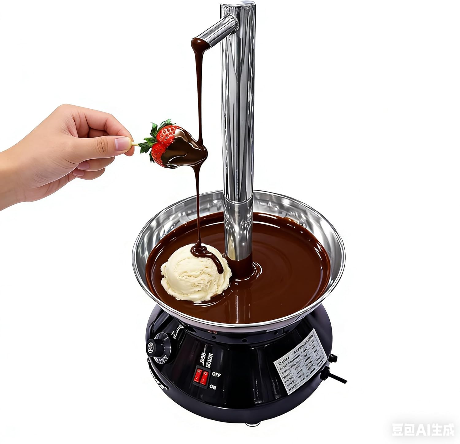 Chocolate Fountain Machine for Commercial/Home, Stainless Steel Chocolate Waterfall with Adjustable Temperature, Easy to Clean for Home, Party, Wedding, Birthday (Black)