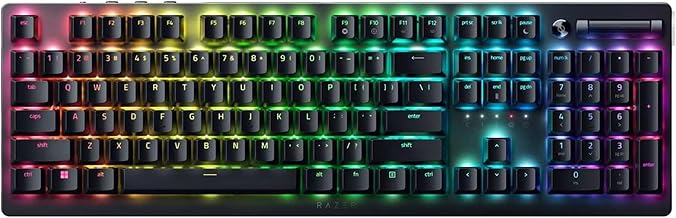 DeathStalker V2 Pro Linear Optical Switch Gaming Keyboard, Thin Optical Switch, Wireless, 2.4 GHz, Bluetooth Type-C, 40 Hour Battery Life, ABS Key Cap, Ultra Durable Coating, Chroma, RGB, English