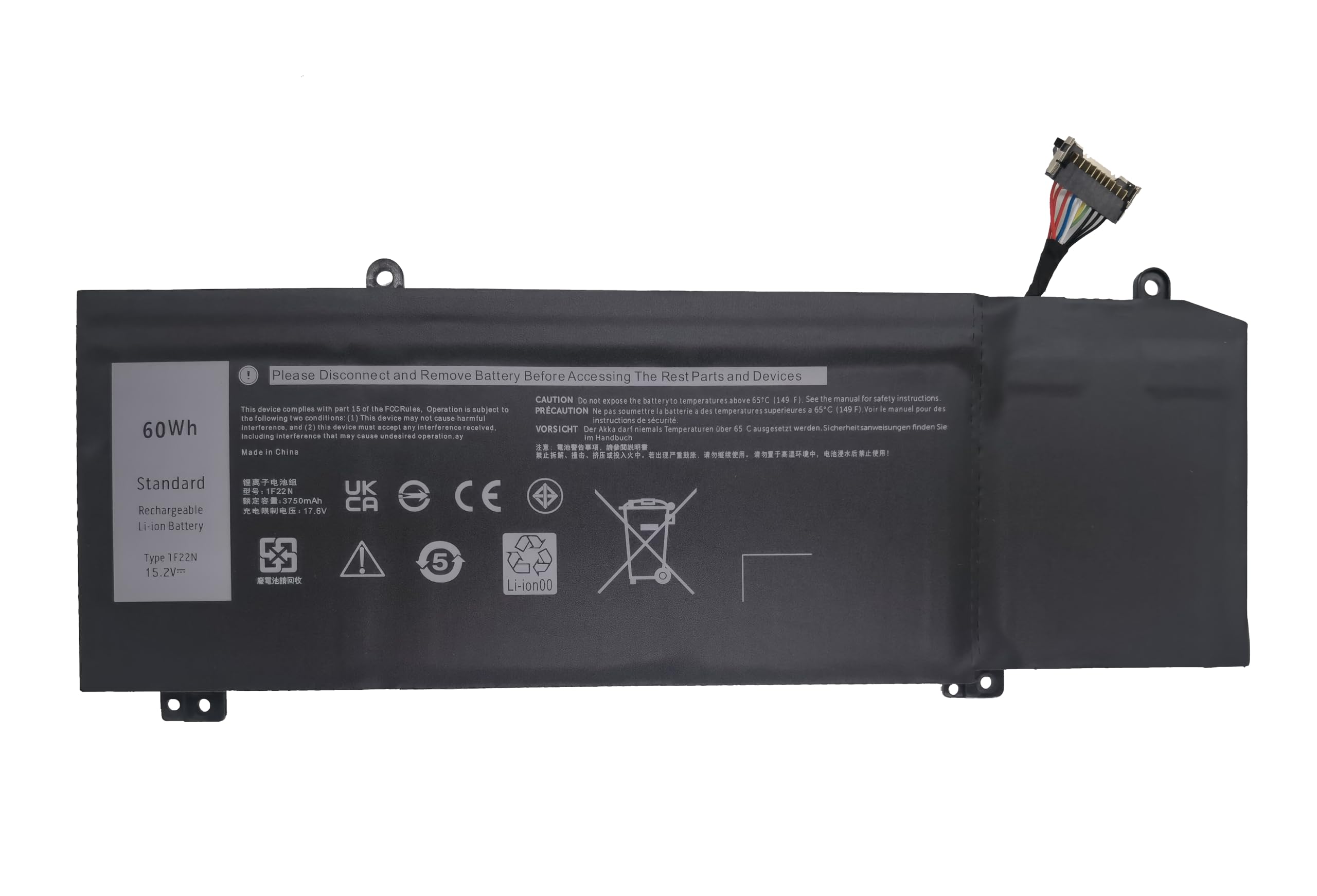 1F22N Replacement Laptop Battery For Dell Alienware M15/M17, G5/G7 Series - 60WH, 15.2V, 4-Cell