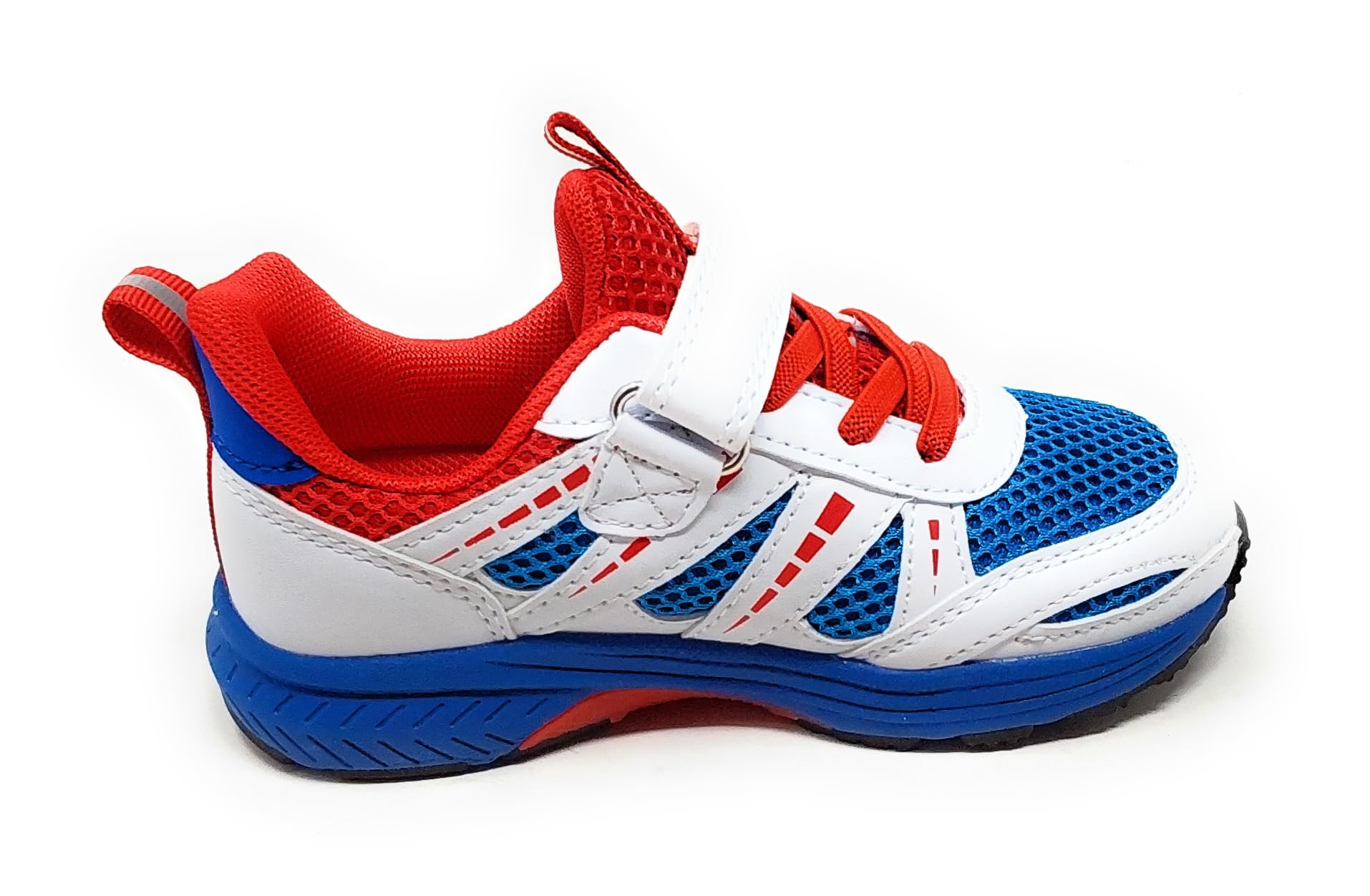 Scarpe Sportive Bambino IMAA3812,Mesh Traspirante,Bianco Blu Rosso,Strappo e Lacci Elastici