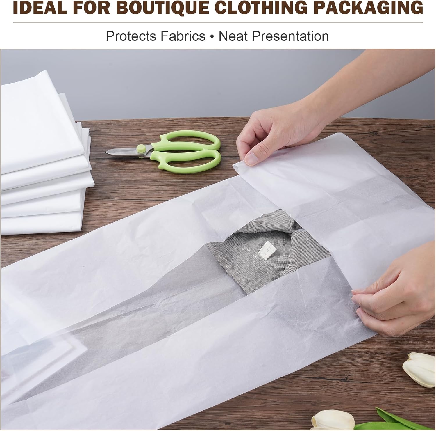 220 Sheets White Acid Free Tissue Paper for Storage, 90×60cm (36×24”), Lightweight Wrapping Paper for Gift Wrapping, Packing, Clothing, Antiques, and Collectibles