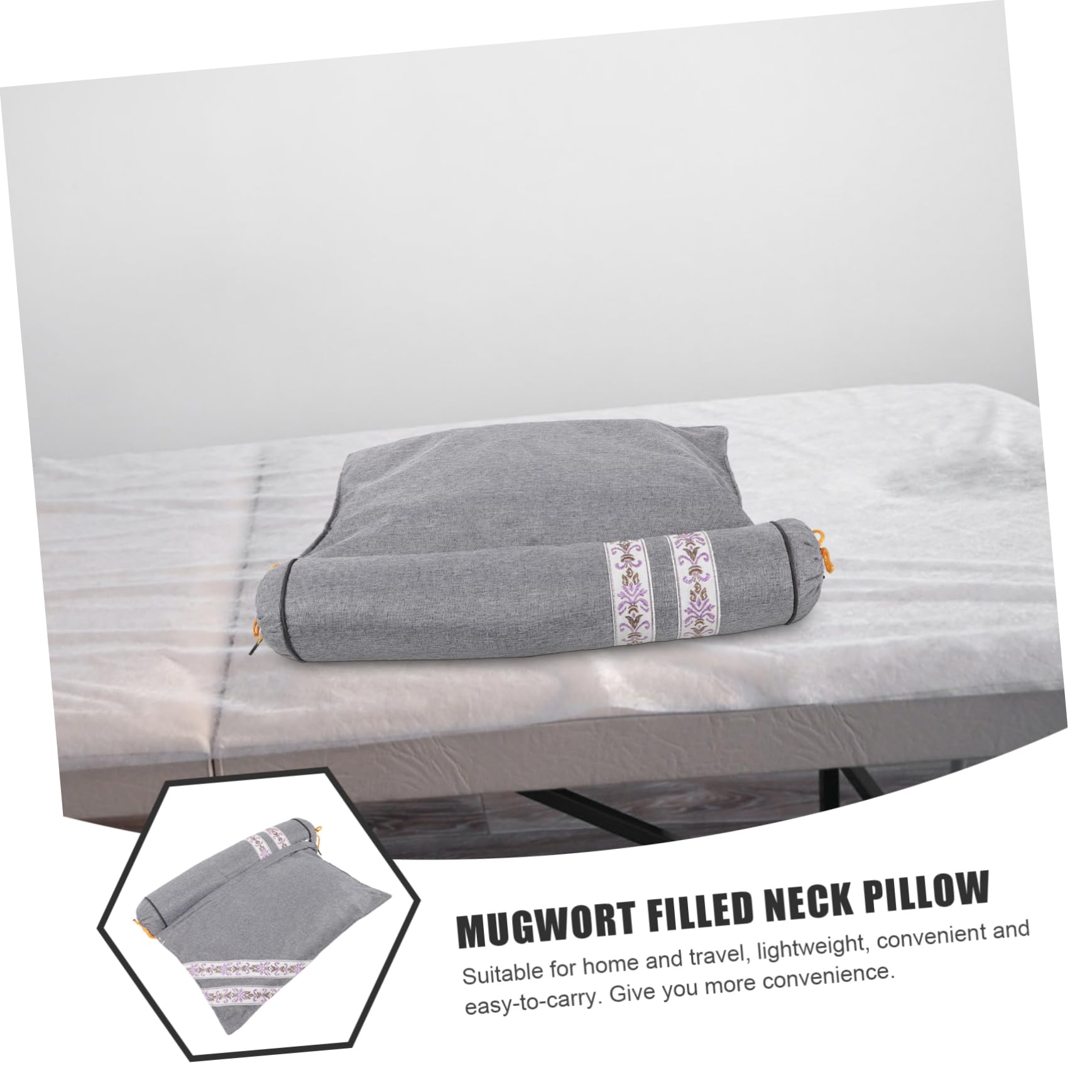 PRETYZOOM Almohada Inteligente Rollo de Cuello para Dormir, Almohada Cervical de Tela Transpirable y Ligera, Adecuado para Cuello y Espalda en Casa o Avión