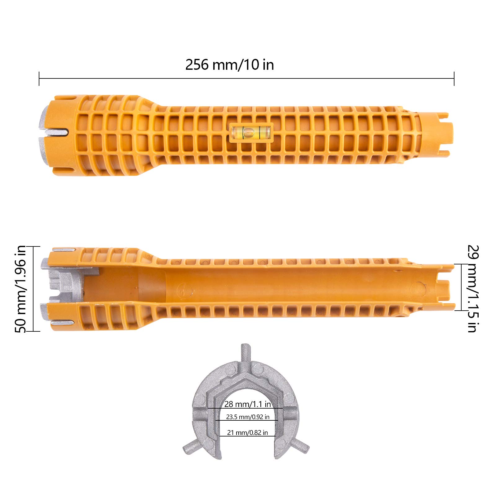 Jones Stephens 4-Way Countersunk Plug Wide Arm T-Handle Wrench, Black (J40041)