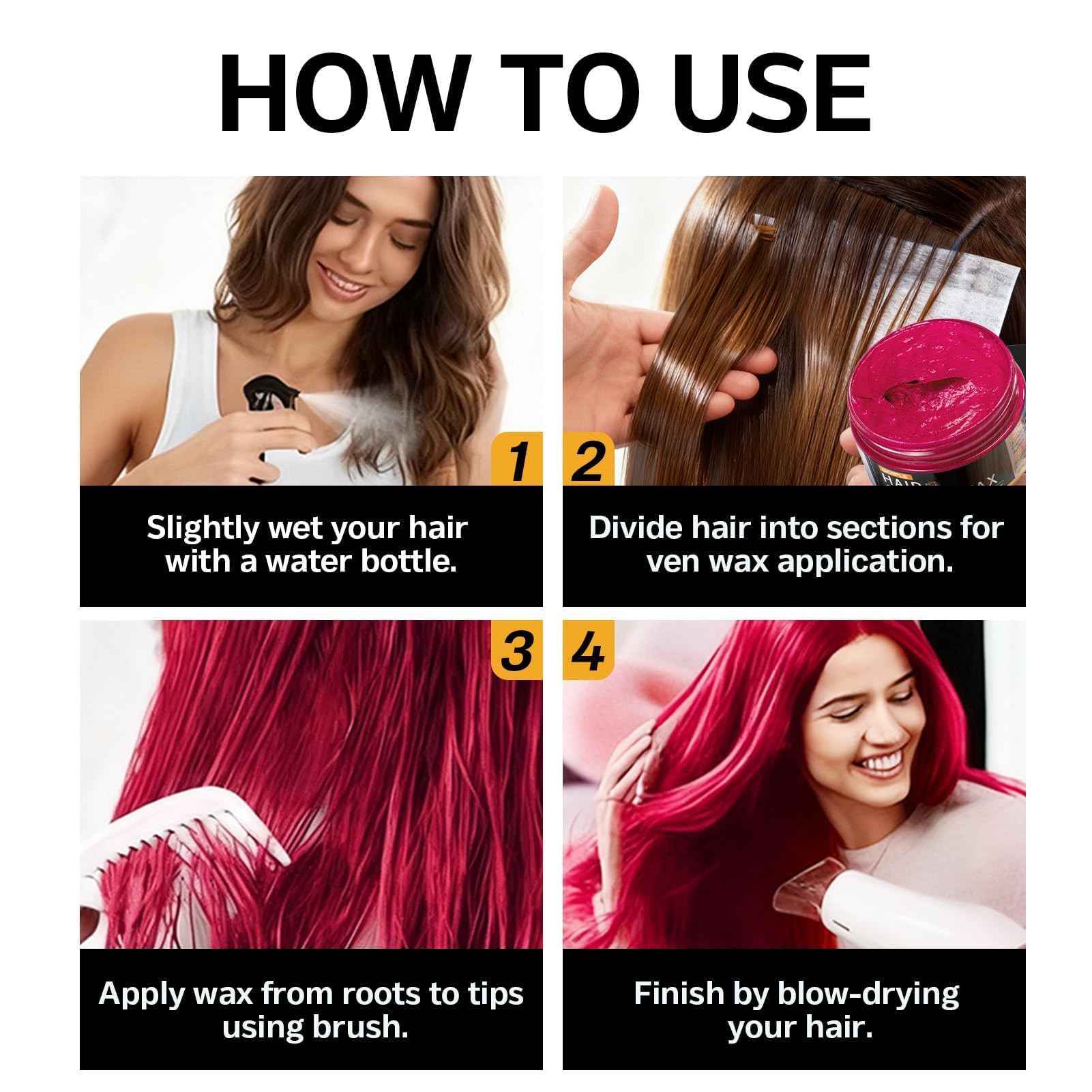 Cera temporal para el cabello para hombres, mujeres y niños, uso diario, fiesta, Navidad, bricolaje, tiza, lavable, color natural instantáneo para mujeres, 100 ml
