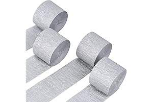 Koogel 4 Rolls Silver Crepe Paper