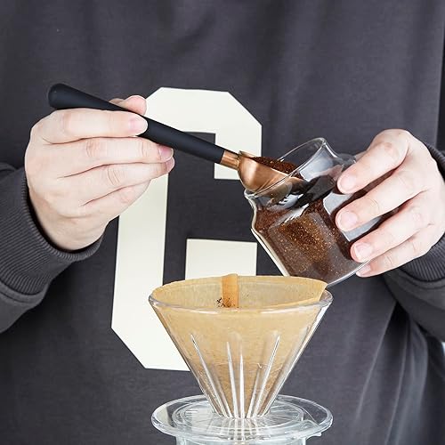 Miniatura 5 de Easyworkz Cuchara de café de acero inoxidable con mango largo y hueco, cuchara medidora de 0.27 oz para café molido y té de hojas sueltas, oro rosa