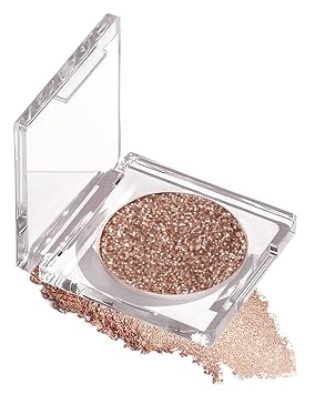 Sparkle Monochrome Eyeshadow Palette, Champagne Glitter Shimmer Highly Pigmented Eye Shadow Lightweight Blendable, Waterproof Long-Lasting Brighten Single Eyeshadow Makeup Palette for Old Women-01