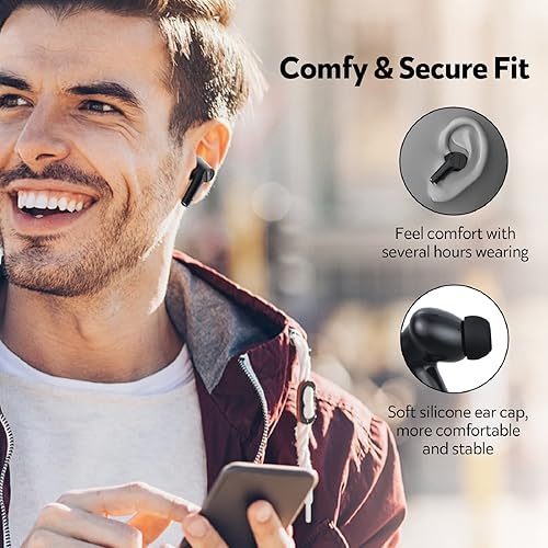 Miniatura 5 de DACOM Auriculares Bluetooth verdaderamente inalámbricos mini estuche de carga con cancelación de ruido auriculares inalámbricos de 40 horas de