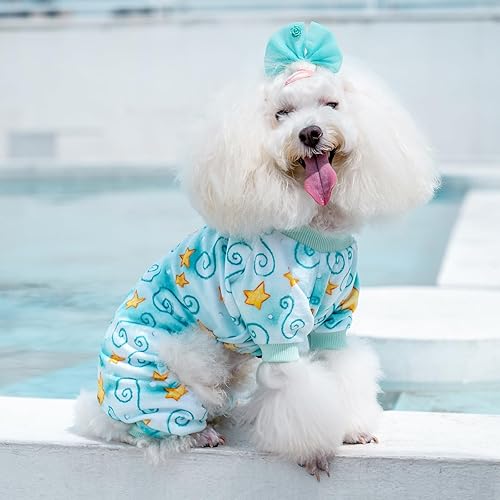 Miniatura 5 de CuteBone Pijamas para perros, pijamas de forro polar suave para cachorros, ropa cálida para mascotas, ropa para gatos, P279L