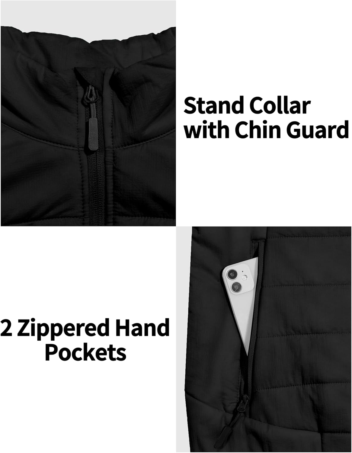 Little Donkey Andy Women's Lightweight Warm Puffer Vest Fleece Lined Packable Stand Collar Quilted Vest for Running Hiking - Image 6