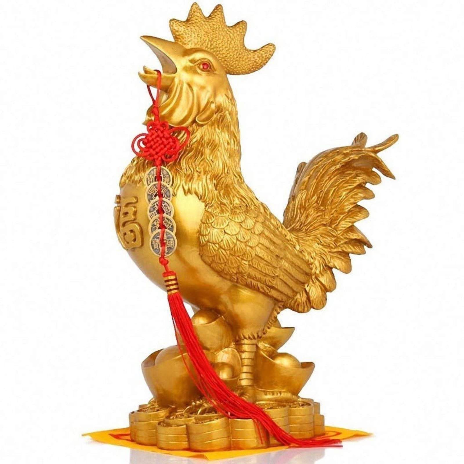 BAtlam Goldener Hahn Fengshui Dekoration Hahn Statue Basteln Glücksbringer Alte Münzen Glücksbringer Eröffnungsgeschenke Home Crafts Fengshui Statuen