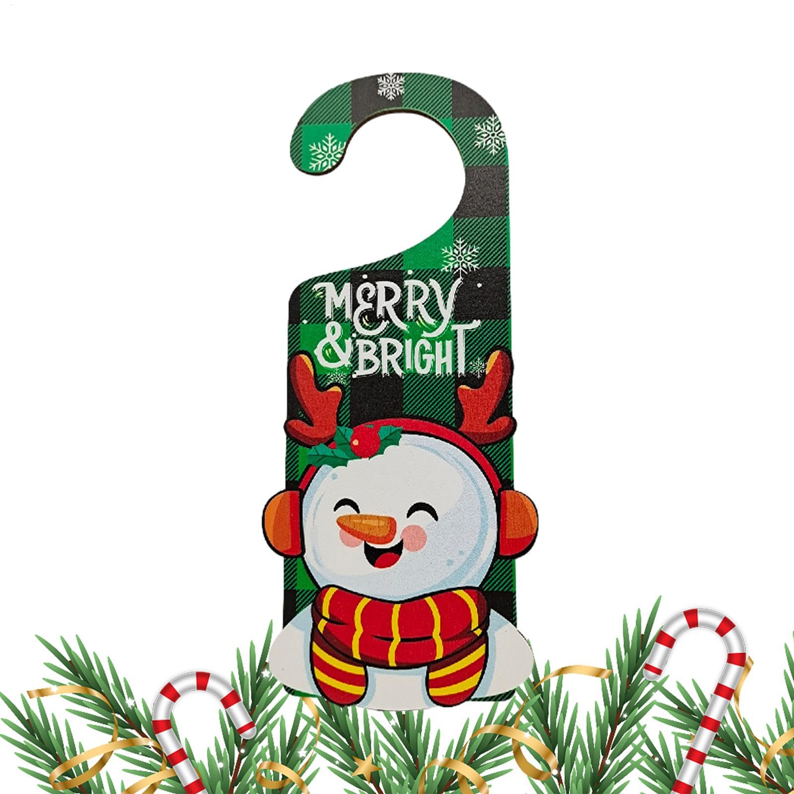 Decoraciones navideñas para pomos de puerta, colgador festivo para pomos de puerta - Colgante de pomo de puerta Feliz Navidad - Colgantes de madera de la manija de puerta de la Navidad para la decorac