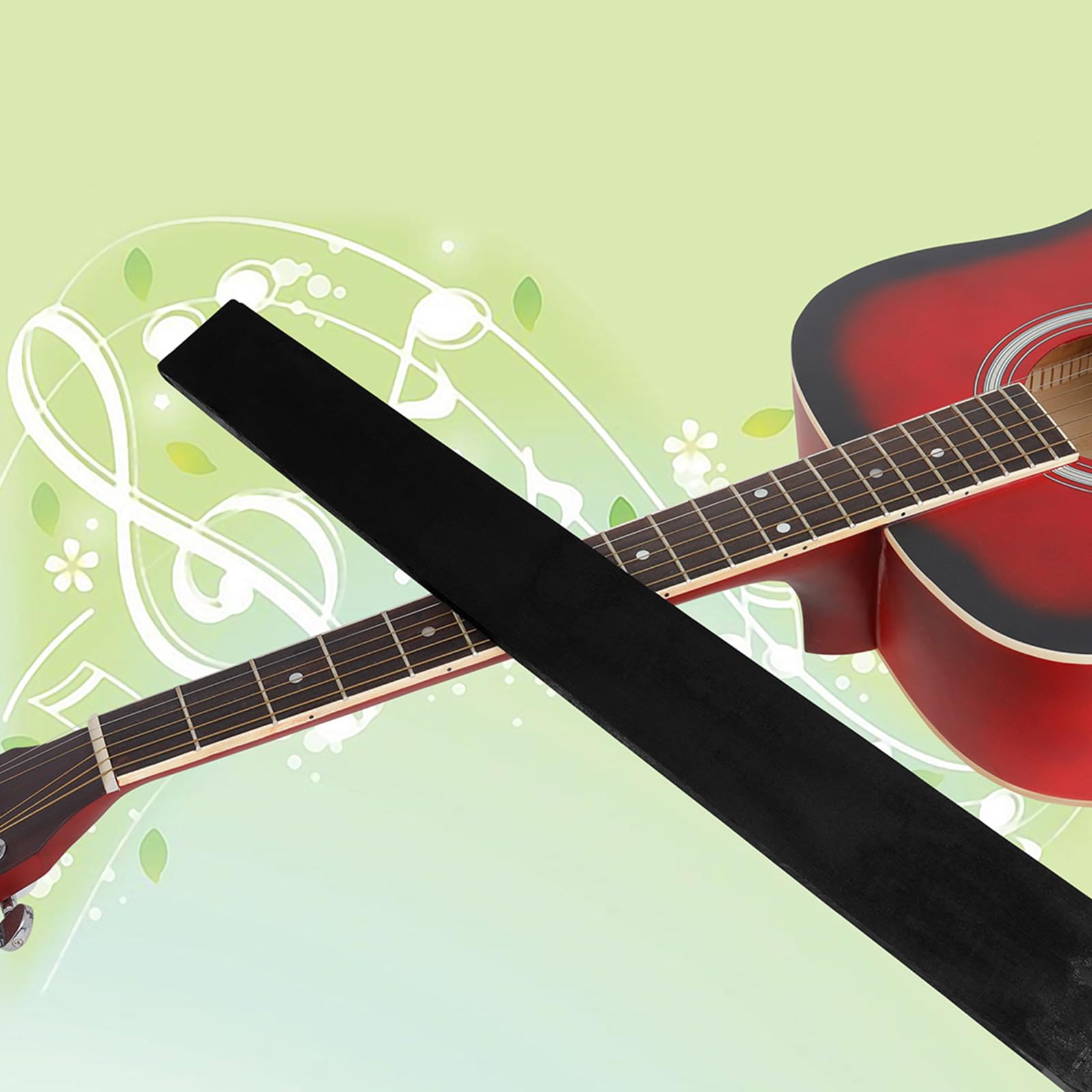 Gitarren Griffbrett, ungeschlitzt, Ebenholz Griffbrett, Ersatz für Akustikgitarren Fingerplatte, Musikinstrumenten Zubehör, Akustische Fingerplatte