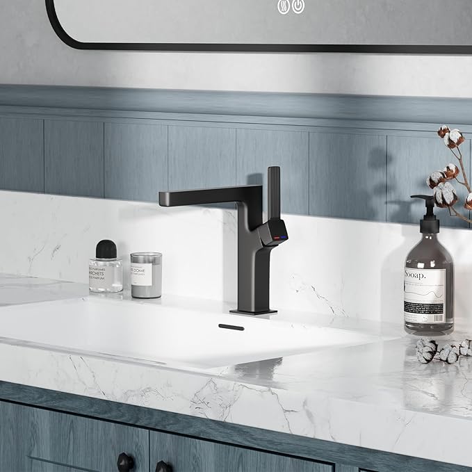 Grifería Lavamanos 1 Hueco Negro Mate Monocomando miniatura 2