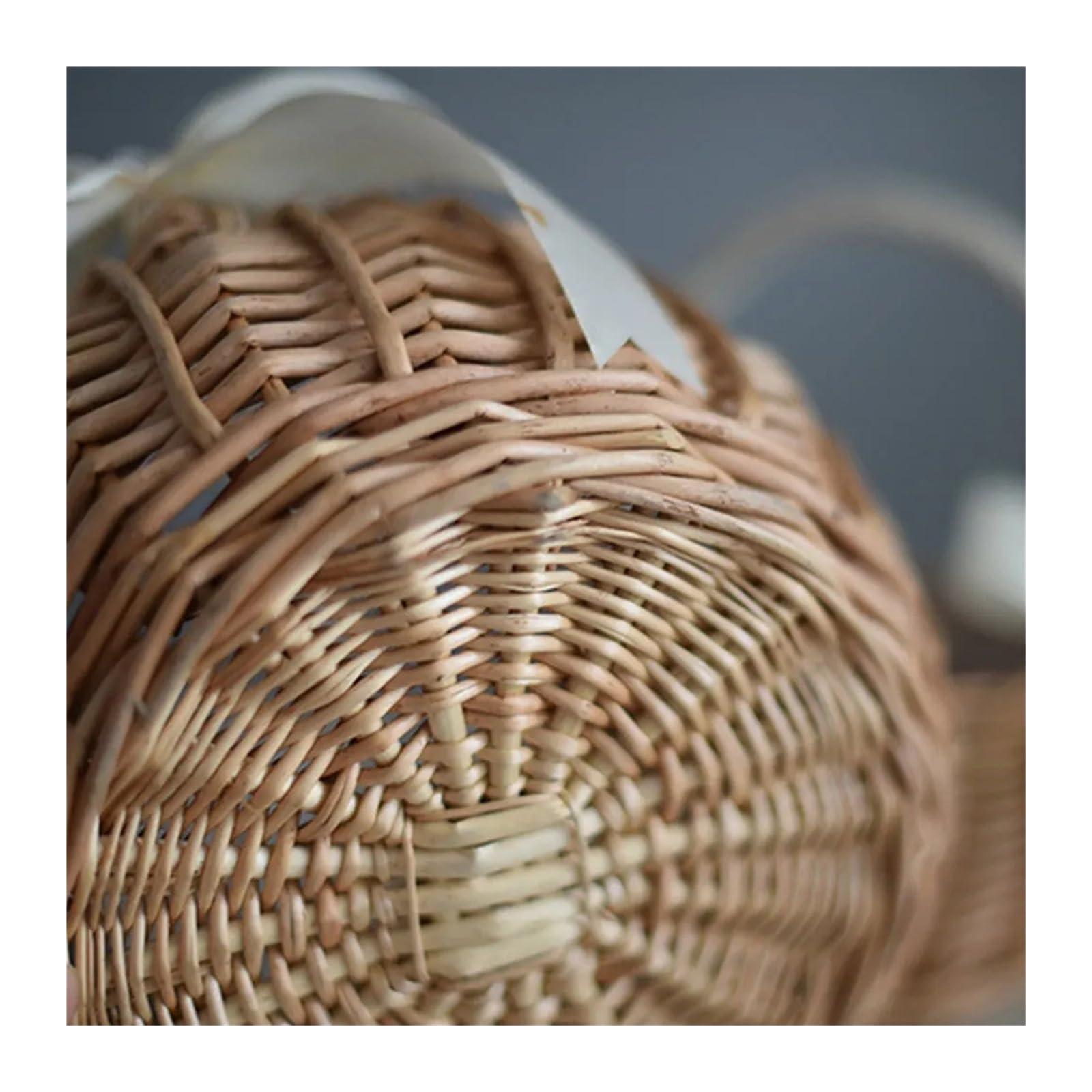 Blumenkörbe, gewebter Aufbewahrungskorb mit Griff, Hochzeitsblumenkörbe, Weiden-Rattan-Blumenkorb for Zuhause, Hochzeitsdekor, Hochzeitsblumenmädchenkörbe (Pink)(White)