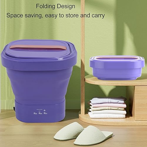 Miniatura 9 de Lavadora portátil de 23 litros, lavadora plegable recargable con secadora giratoria, mini lavadora para ropa interior, pequeñas delicadas, adecuada