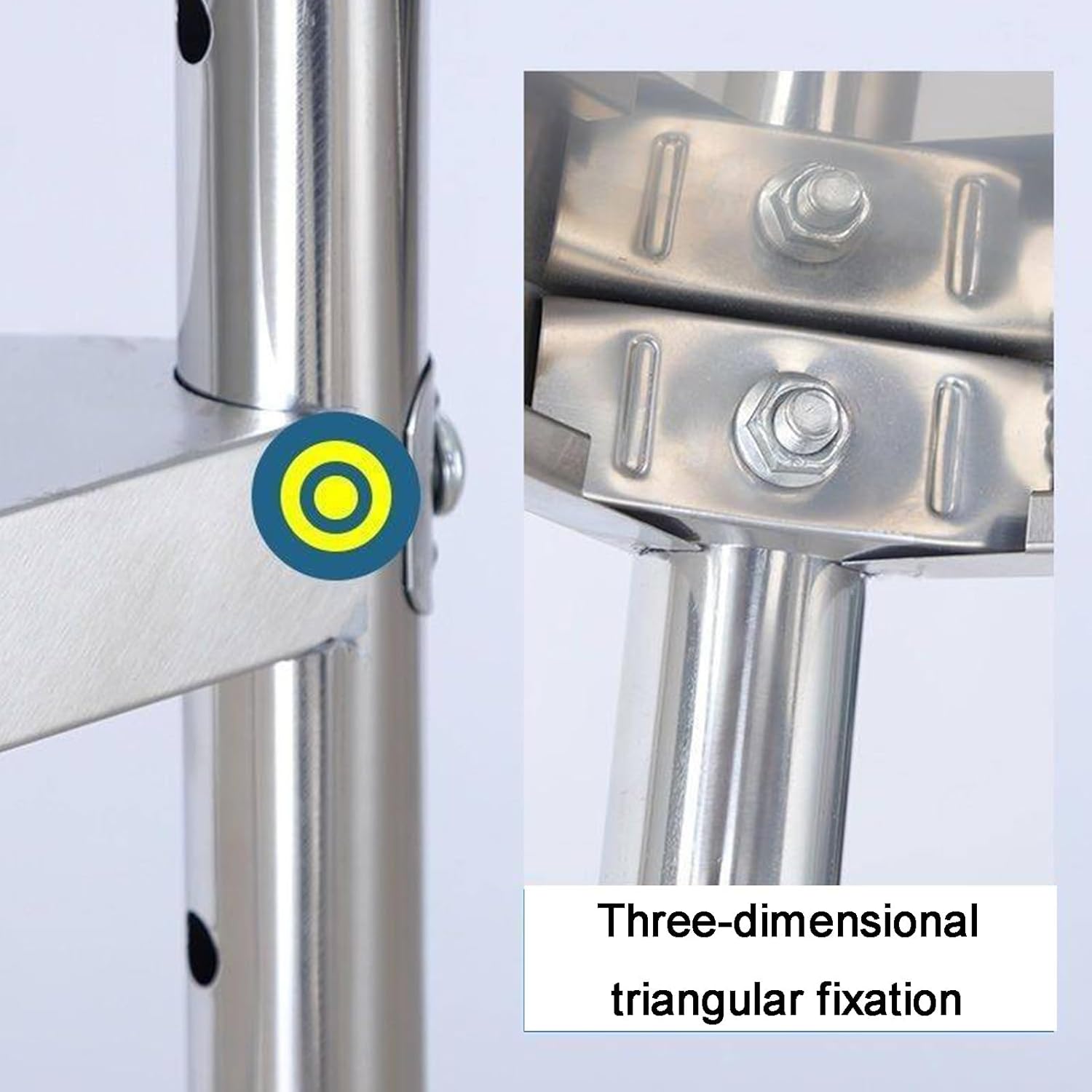 Stainless Steel Right-Angle Workbench Storage Rack Worktable Corner Work countertop with Adjustable Shelf Spacing & Floor Feet Simple Installation Stable Triangular Structure(35cm/13.8”)