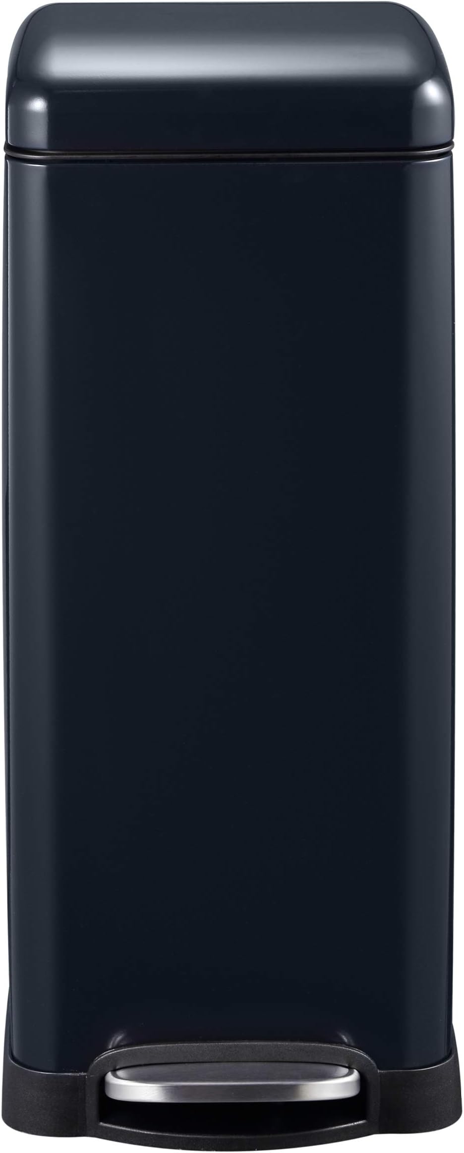 Mari Home Single Recycling Bin | 30L Rubbish Bin | Elegant looking Trash Bin with Dome Lid | Black Waste Bin for Bedroom, Bathroom, Kitchen, Garden | Waste Disposal Bin with Pedal & Inner Bucket