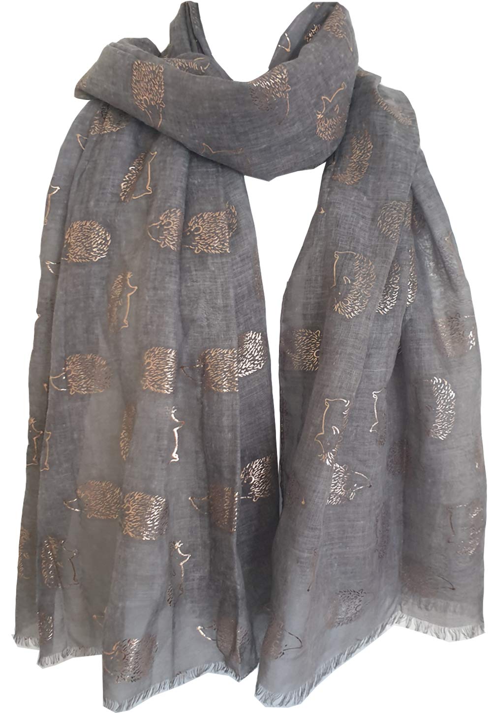 Glamlondon Women's Grey Hedgehogs Print Scarf (Grey)