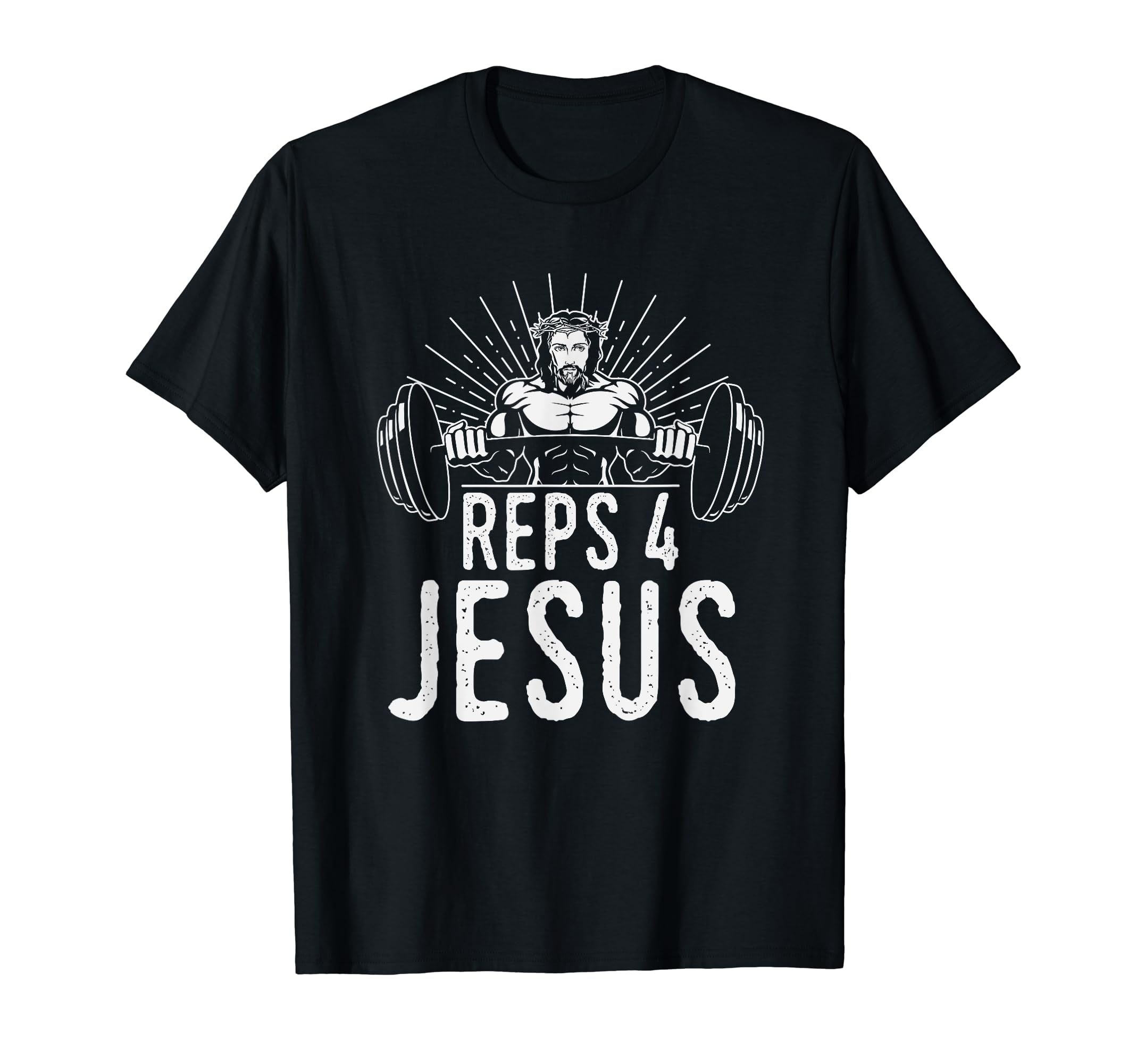 Jesus Workout TeezFunny Reps 4 Jesus Religious Gym Weightlifting Motivation T-ShirtOEKO-TEX STANDARD 100
