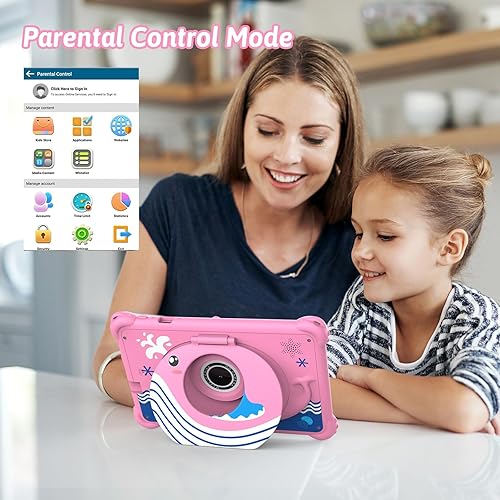 Miniatura 2 de Tablet infantil de 7 pulgadas para niños pequeños, Android 12, 4 GB de RAM, 32 GB de ROM, WiFi, Bluetooth, pantalla IPS de protección ocular segura,