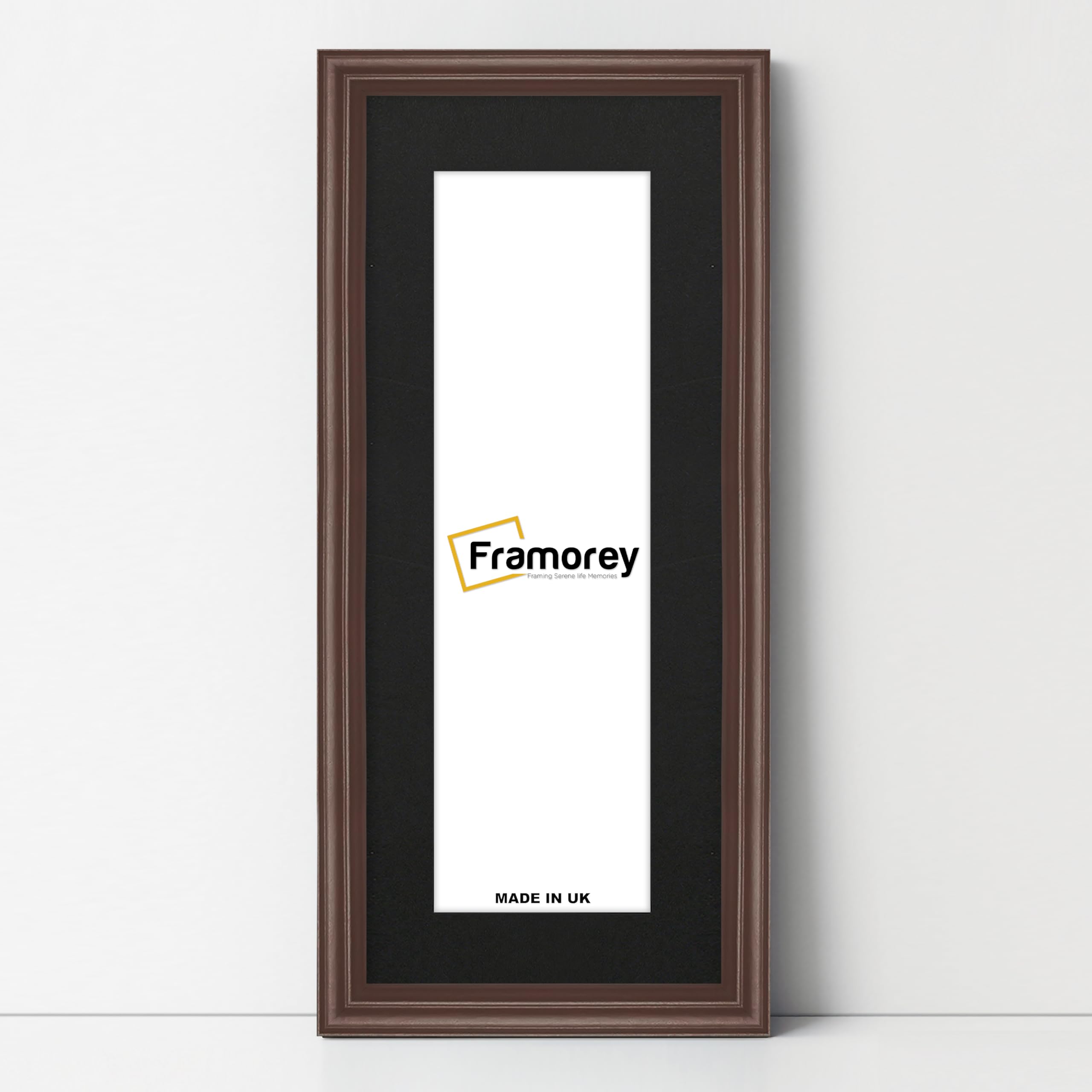 FRAMOREY Panoramic Style Antique LW Picture Frame, 20x12" Mahogany Photo Frame With 16x8" Black Mount Wall Art Poster Frame, Modern Photo Frames, Home Décor Frames