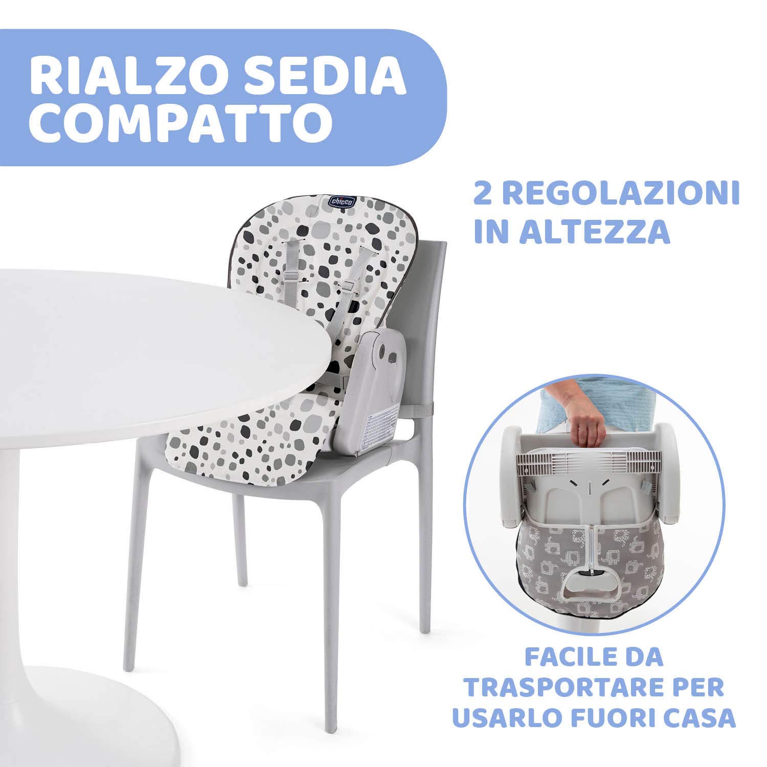 Chicco Polly Progres5 Seggiolone Pappa Regolabile per Bambini 0 Mesi, 3 Anni (15 kg), Trasformabile in Rialzo Sedia Bambini, Reclinabile a Sdraietta, con 4 Ruote e Chiusura Compatta, Anthracite